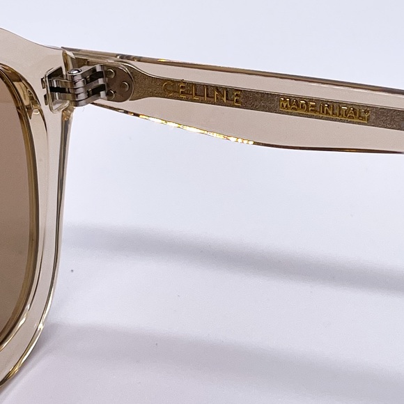 NEW CELINE SUNGLASSES CL40017F 57E BROWN CLEAR EYEWEAR CELINE - Picture 10 of 11